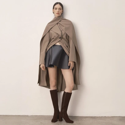 Heeled boots in brown velvet | vaubussy