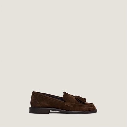 Loafers with tassels in brown suede | damande