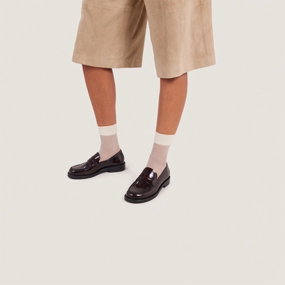 Round-toe loafers burgundy