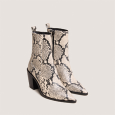 Gathered ankle boots with Heel white/black