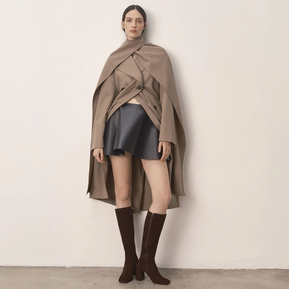 Heeled boots in brown velvet | VAUBUSSY