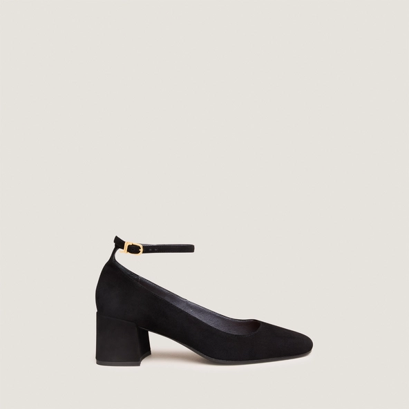 Mary Jane shoes with ankle strap in black suede | DITTO