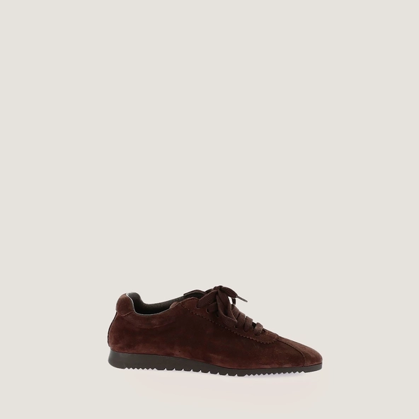 Lace-up sneakers in dark brown suede | DABON