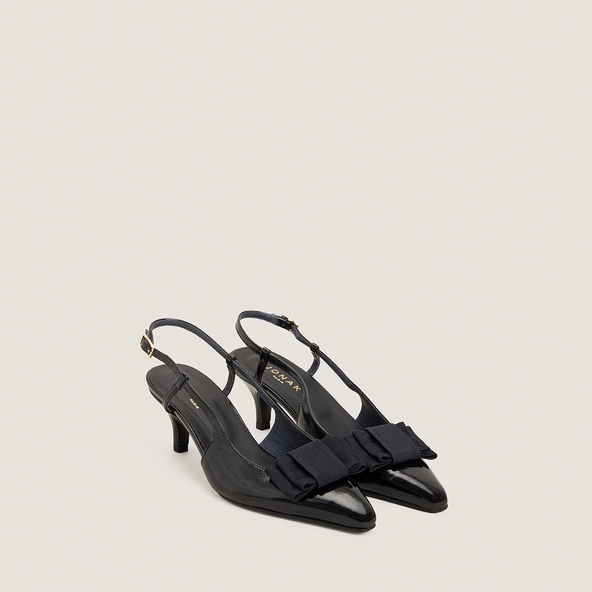 Bow Pumps in pleated black patent leather | DALO