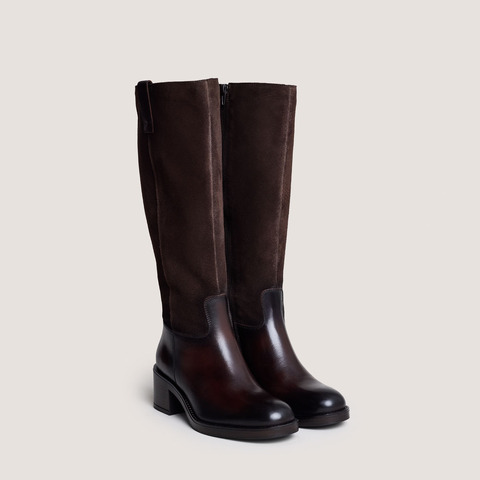 Heeled boots dark brown