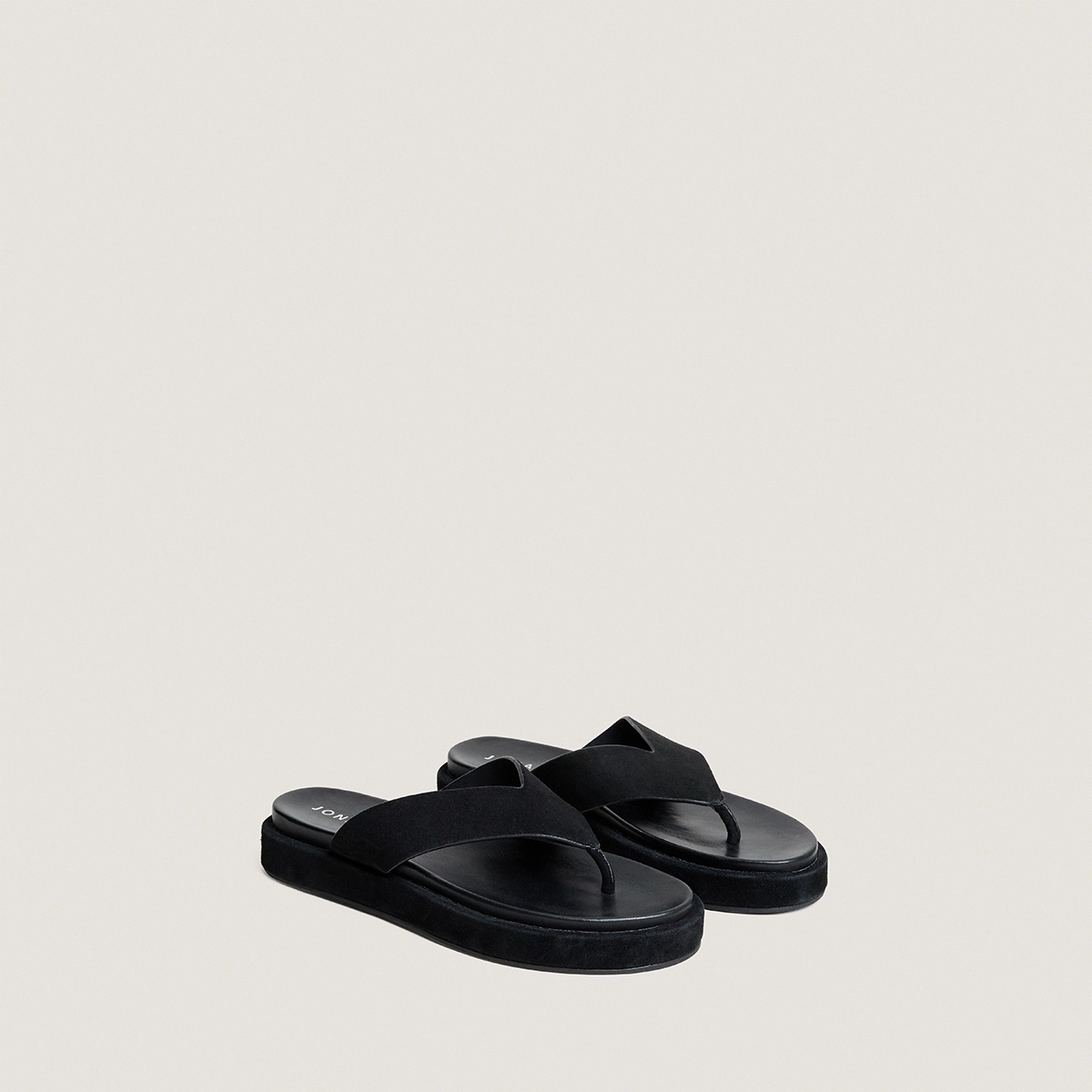 Thong sandals in black suede | WIWI