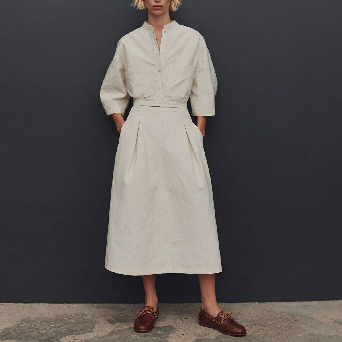Lace-up loafers in cognac grained leather | TERESA