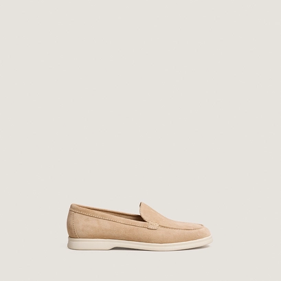 Loafers with soft uppers in ivory split leather | norlane