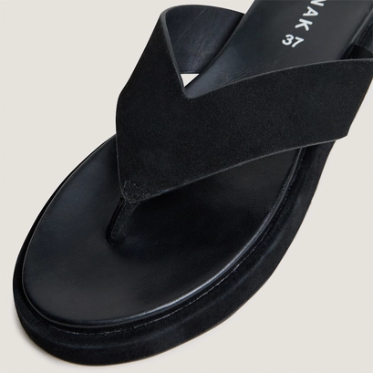 Thong sandals in black suede | wiwi