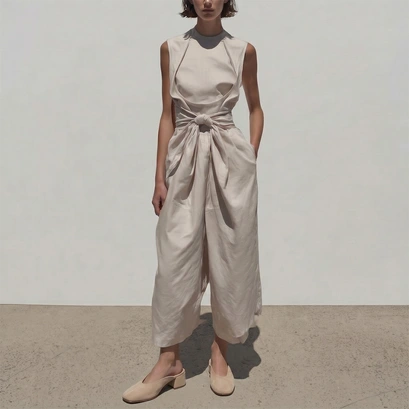 Flat mules and low heel in ivory split leather | nine