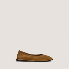 Round-toe ballet flats tobacco