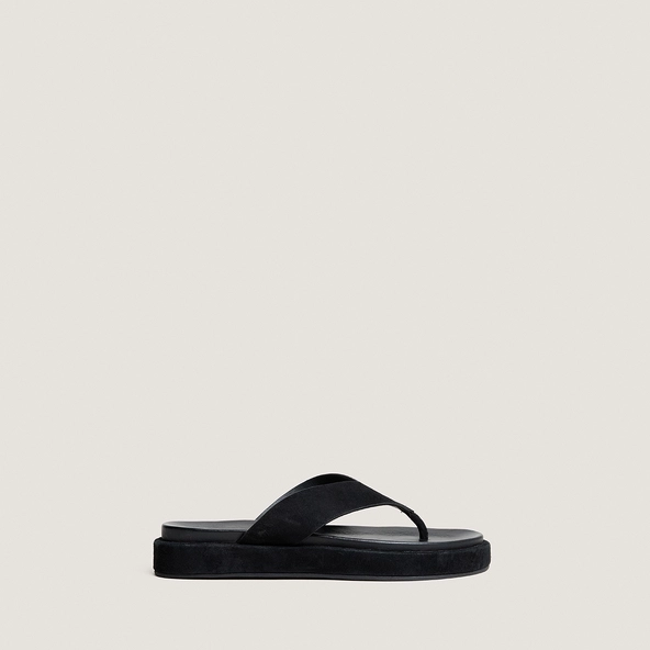 Thong sandals in black suede | WIWI