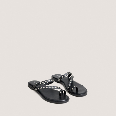 Flat sandals with thin straps black