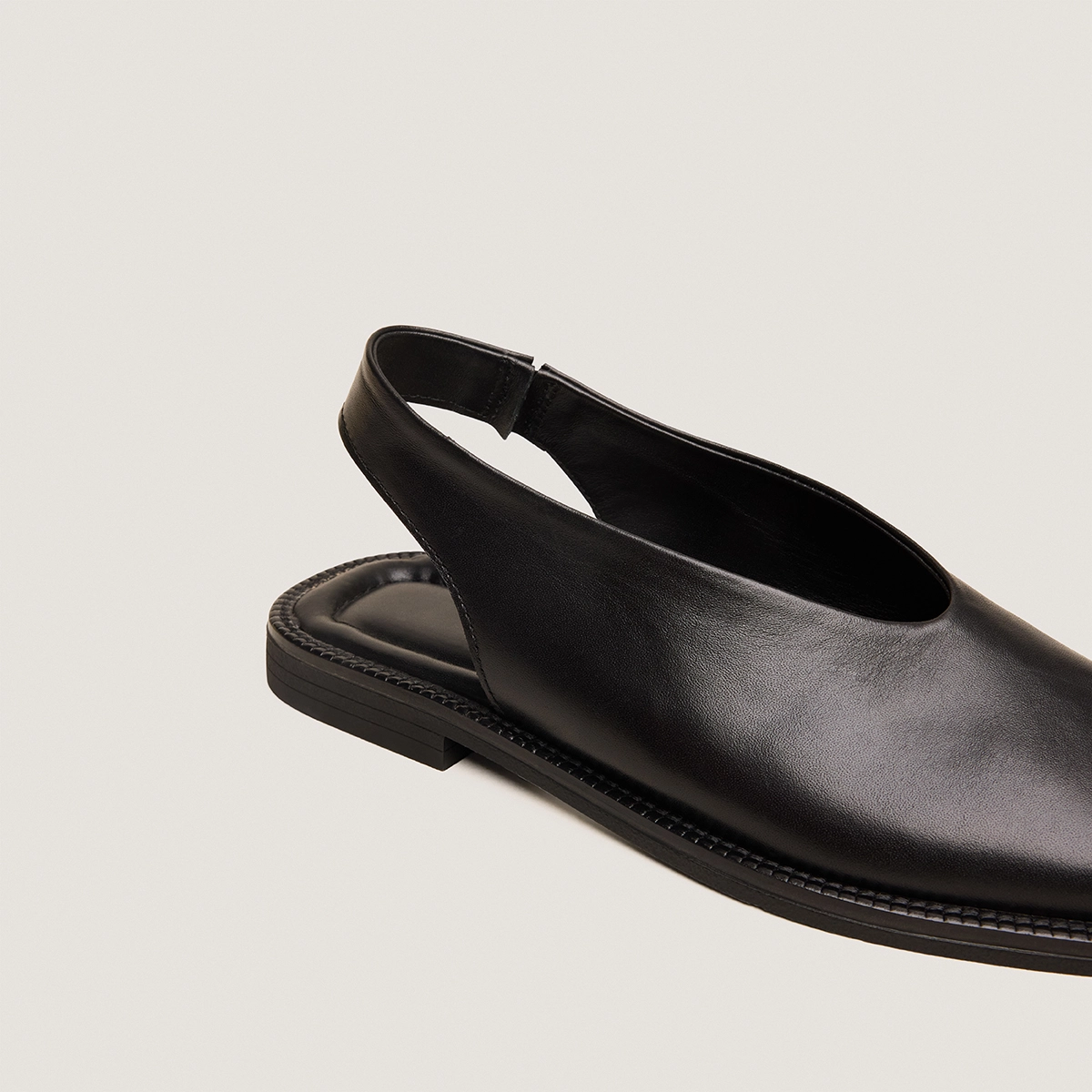 Ballet flats slingback in black leather | JESSY