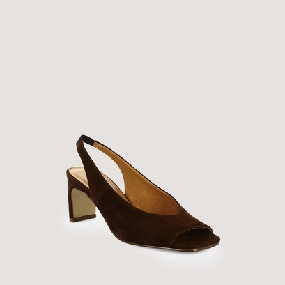 Slingback pumps in brown suede | dicton