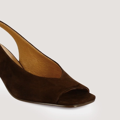 Slingback pumps in brown suede | dicton