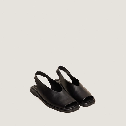 Ballet flats slingback in black leather | jessy