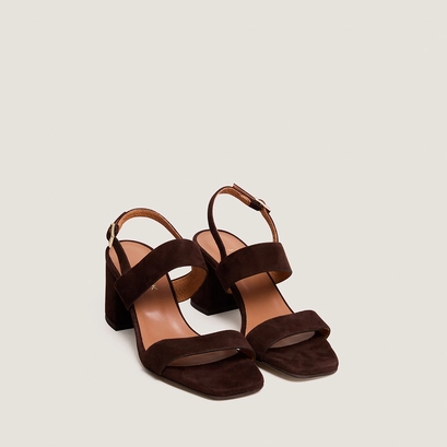 High-heeled sandals in brown suede | vico