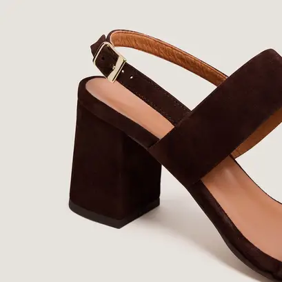 High-heeled sandals in brown suede | vico