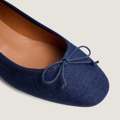 Heeled ballet flats in dark blue denim | dadou