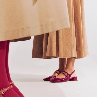 Round-toe Mary Janes purple