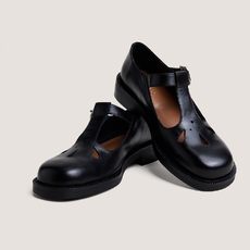 Adjustable-buckle ballet flats black