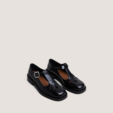 Adjustable-buckle ballet flats black