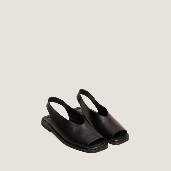 Ballet flats slingback in black leather | JESSY
