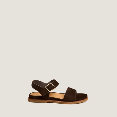 Strappy open-toe sandals in brown suede | acco