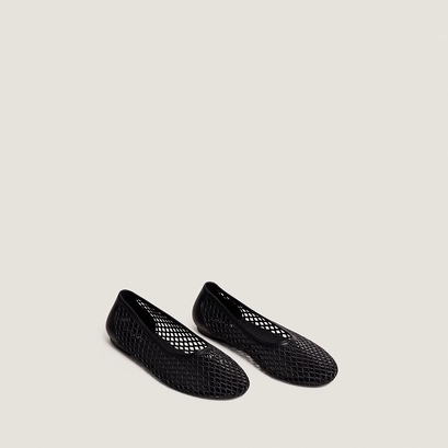 Perforated ballet flats in black jelly | UGO