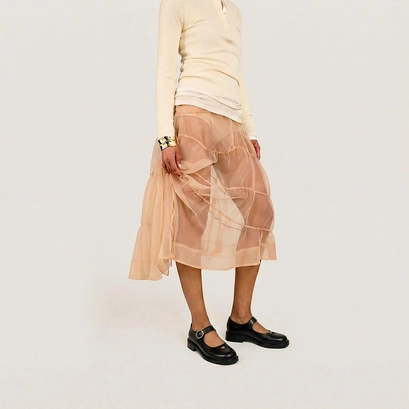 Ballet flats with straps in black leather | douceline
