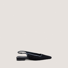Pointed-toe slingback ballet flats black