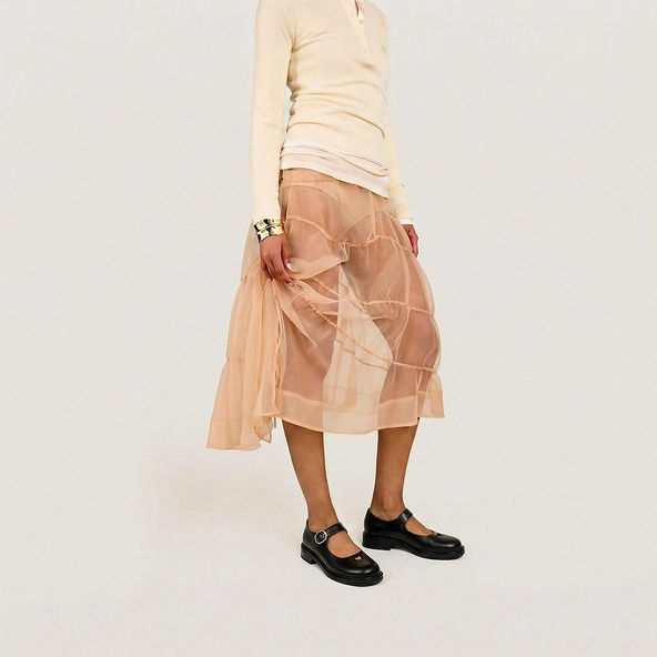 Ballet flats with straps in black leather | DOUCELINE