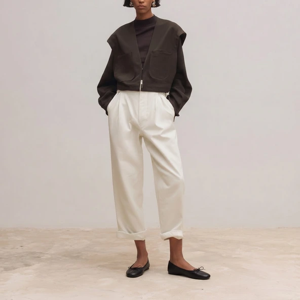 Lace-up ballet flats in black leather | DALLETTE