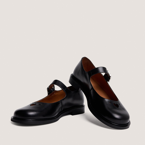 Ballet flats with straps black