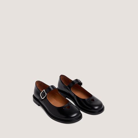Ballet flats with straps black