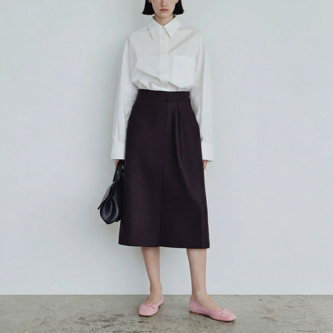 Square-toe ballet flats with laces light pink