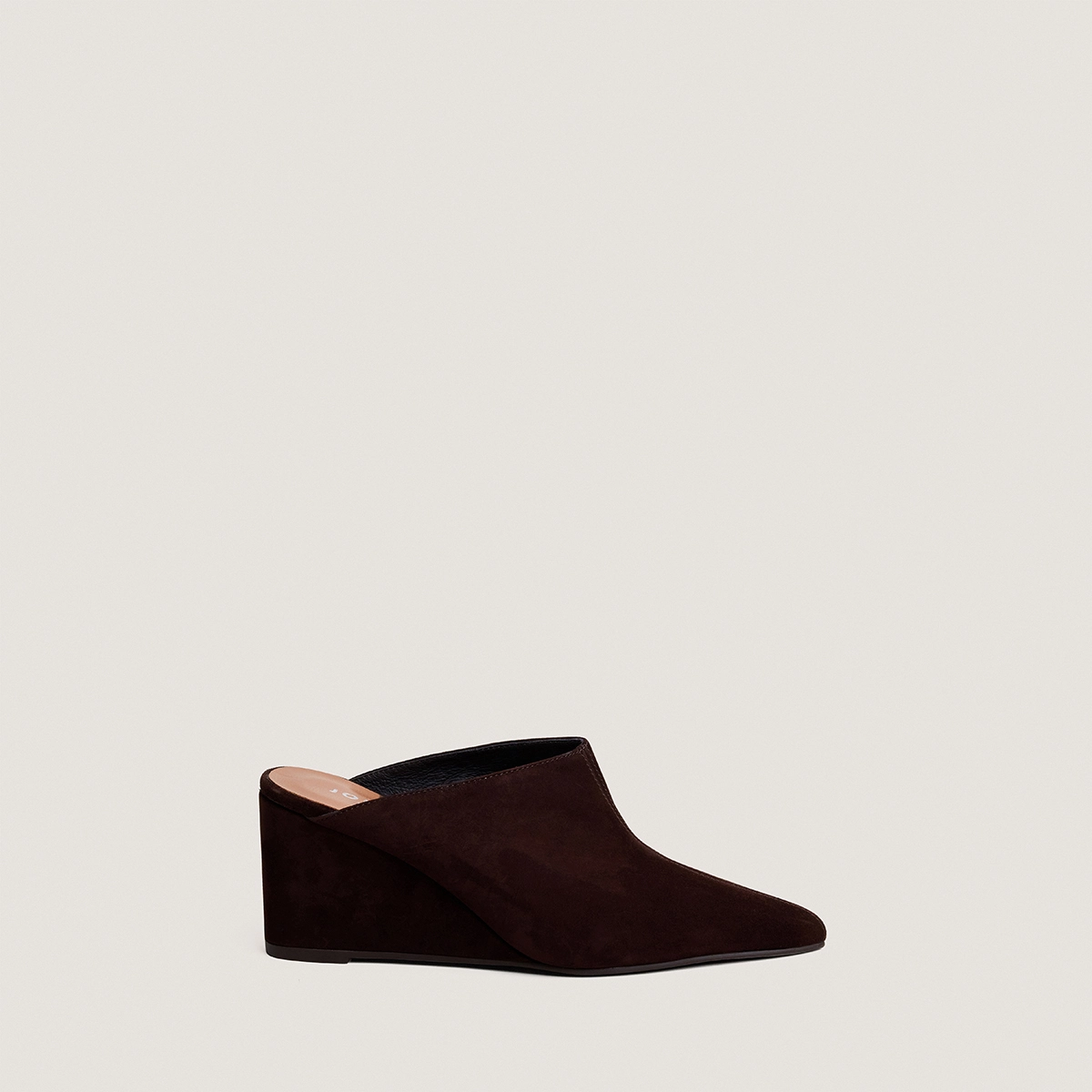 Wedge mules in brown suede | DOMEA