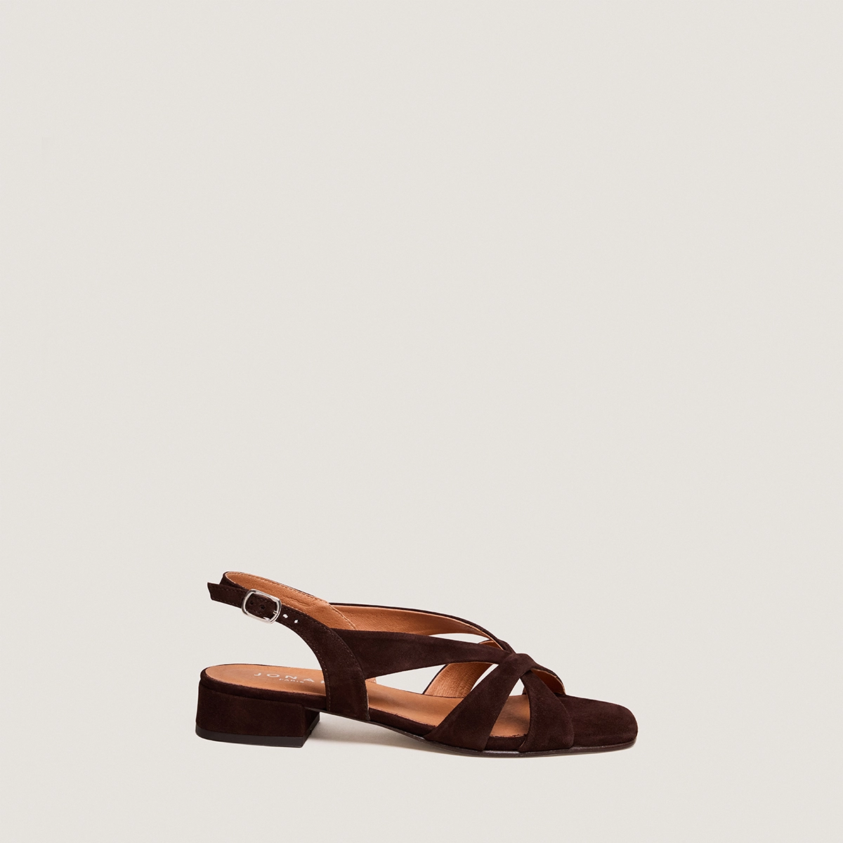 Low-heel sandals in brown suede | ALPHONSE