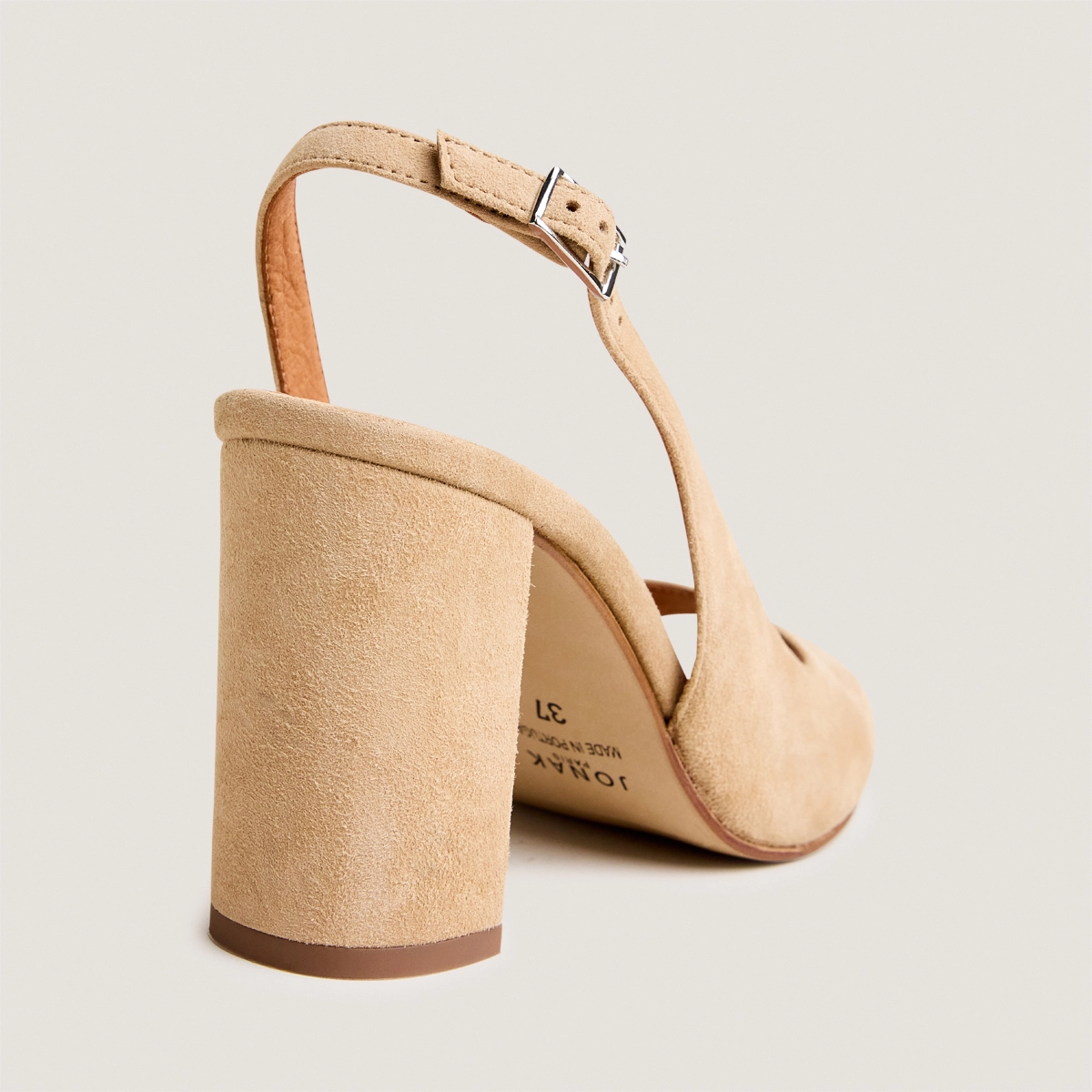 Slingback sandals in camel suede | DEBOUT