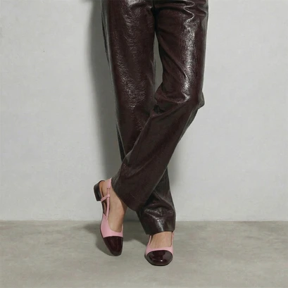 Slingbacks ballet flats burgundy/pink