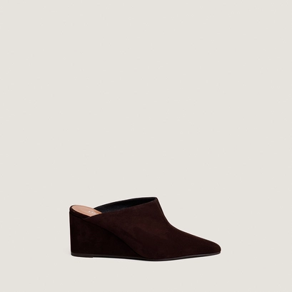 Wedge mules in brown suede | domea