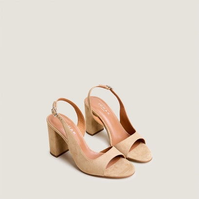 Slingback sandals in camel suede | debout