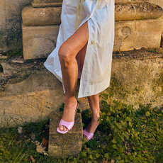 Heeled mules lilac