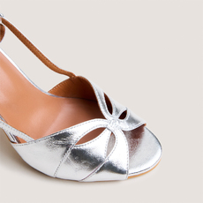 Open-heel pumps silver