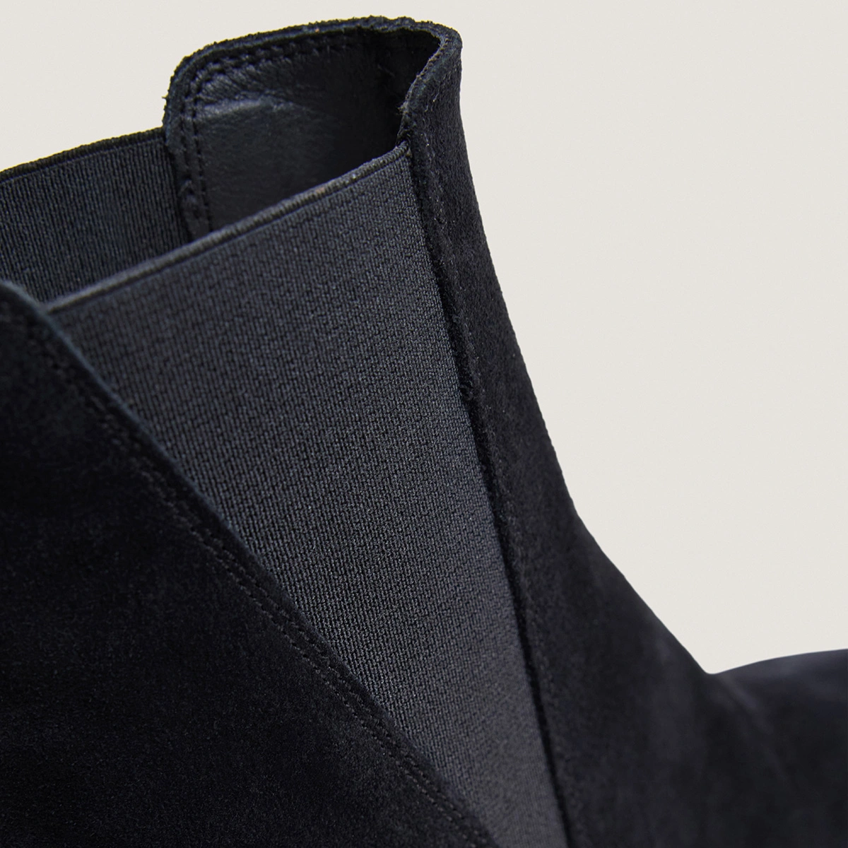 Pointed-toe stiletto-heel ankle boots in black split leather | BORGIA