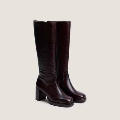 Platform boots dark brown
