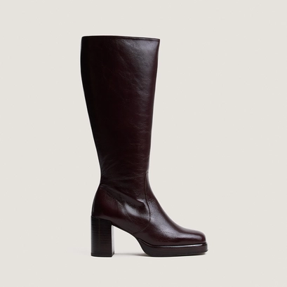 Platform boots dark brown