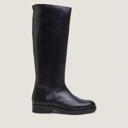 Flat-heeled boots with straps black