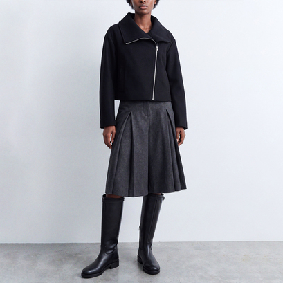 Flat-heeled boots with straps in black leather | titouan
